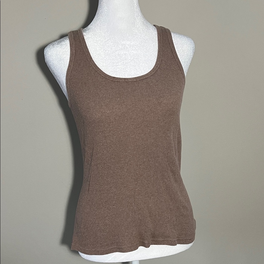 Women's light Brown Ribbed Tank Top